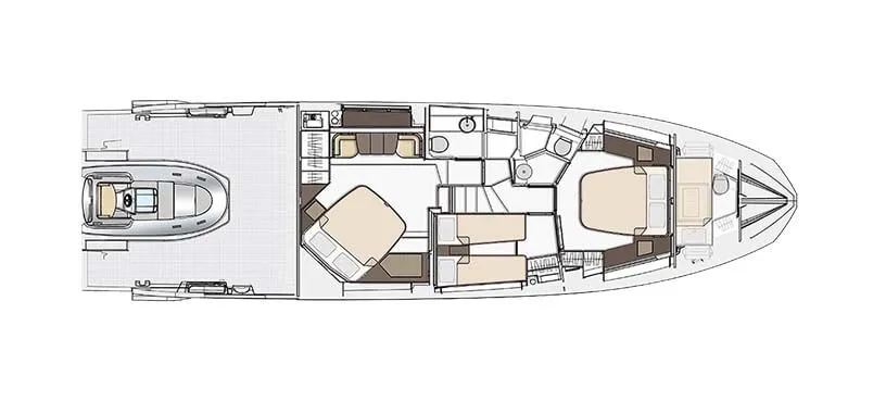 azimut s6 yacht for sale AMF lower deck plan