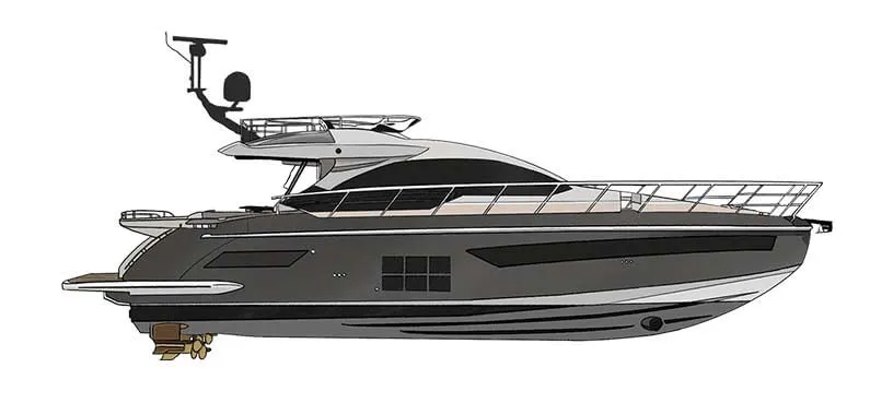 azimut s6 yacht for sale AMF profile plan