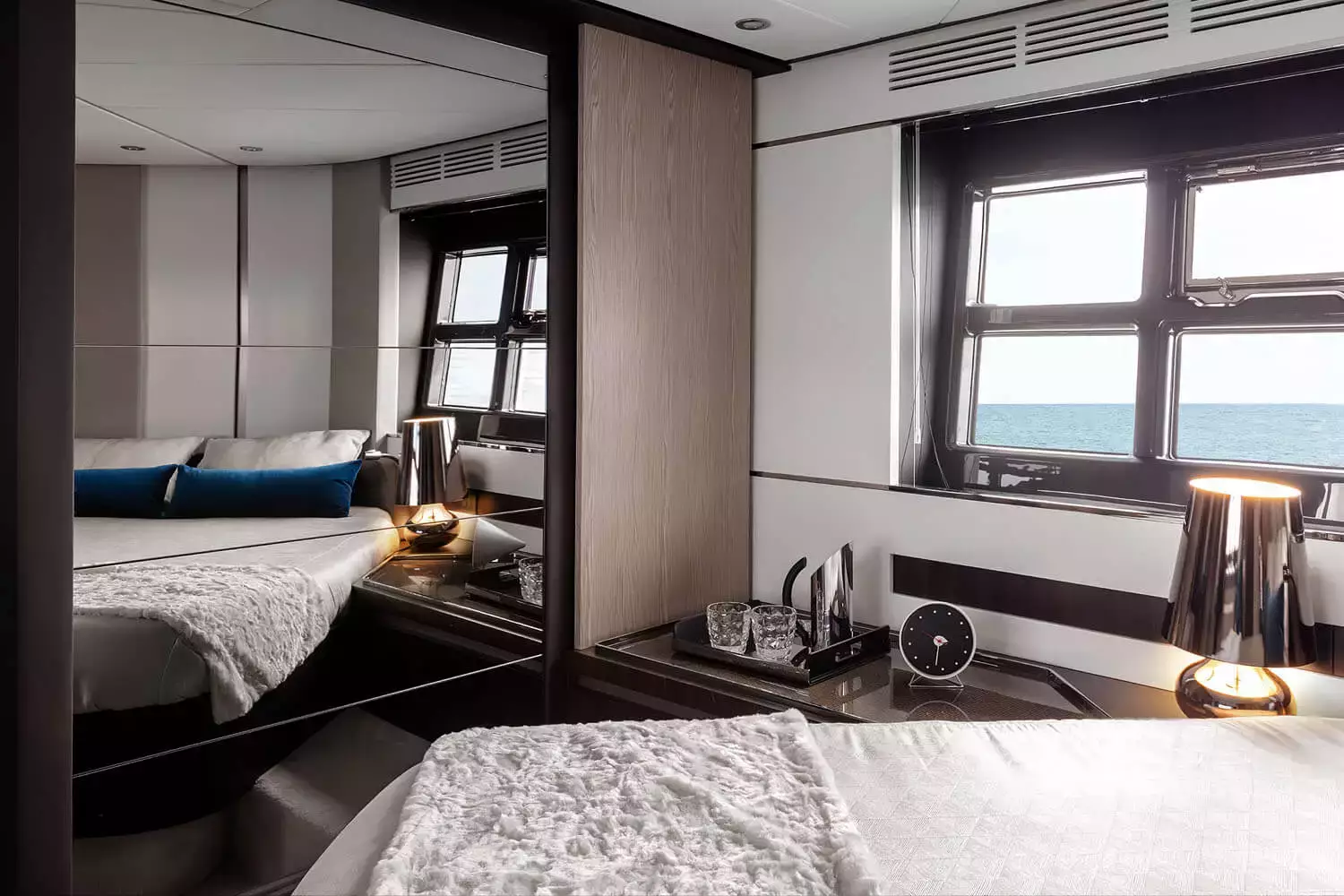 azimut s6 yacht for sale AMF interior master stateroom bedside table